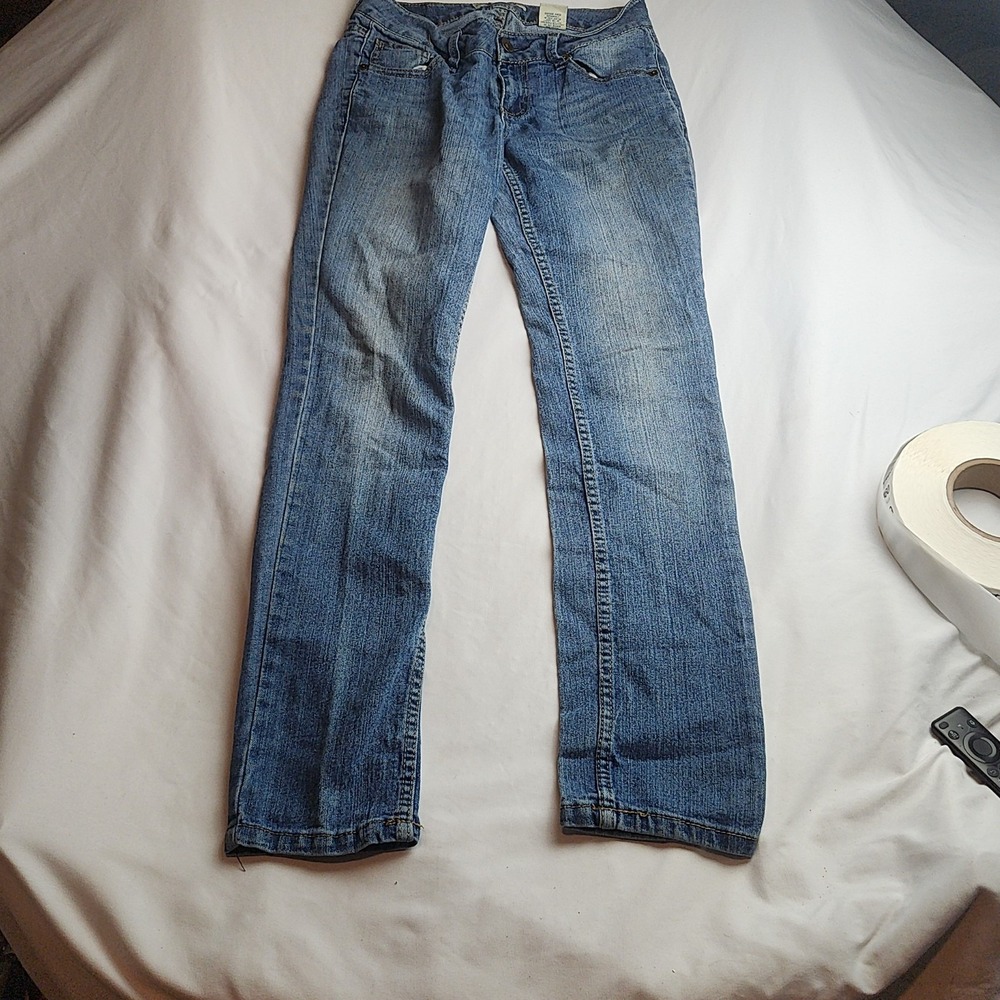 Paris Blues Bootcut Jeans Medium Wash Whiskering Low Rise Women's Size 7